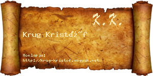 Krug Kristóf névjegykártya